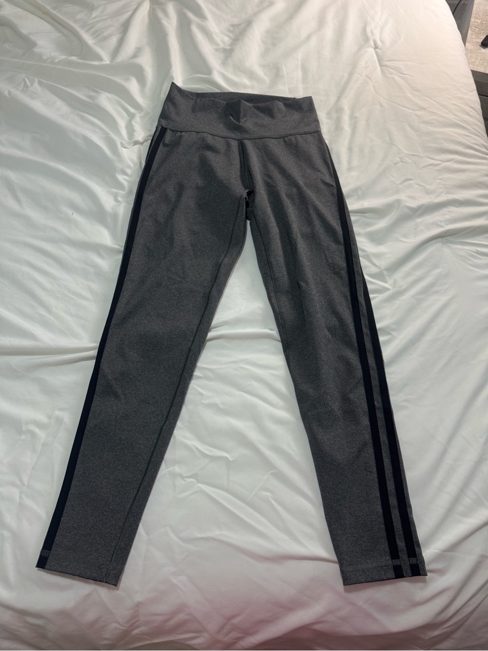 adidas Believe This 2.0 3-Stripes Tights - Grey Heather with Black Stripes